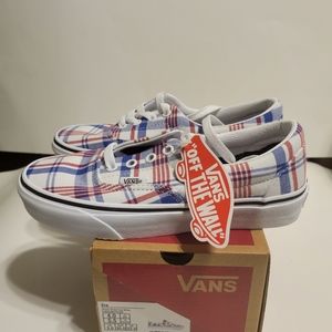 Vans Era, Plaid Blue/Red/White Women's